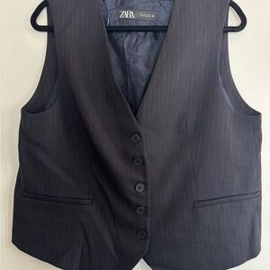 Zara Black Pinstripe Vest